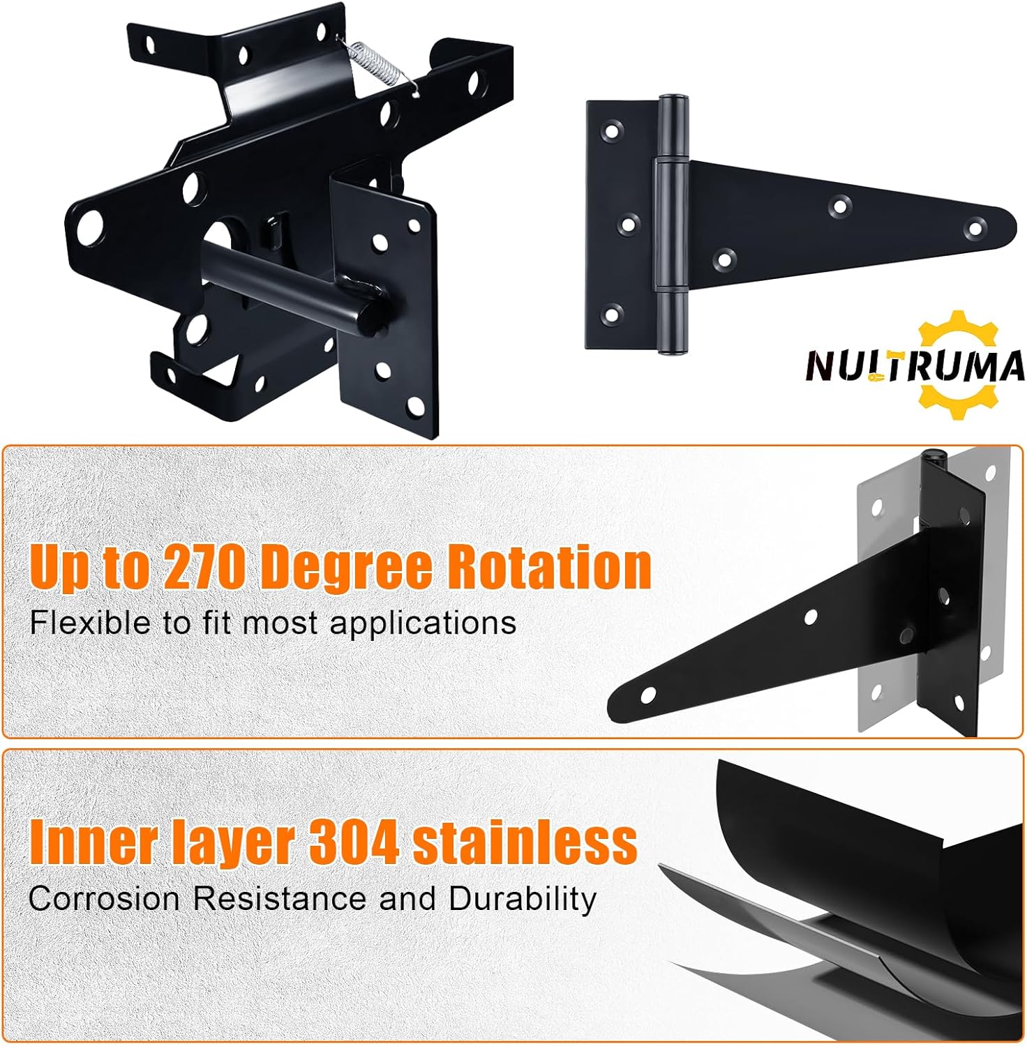 Durable Gate Hardware Set for Outdoor Use