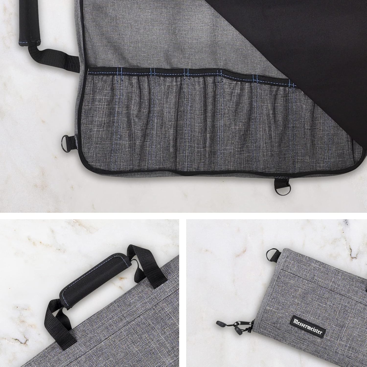Messermeister Preservation 8-Pocket Knife Luggage Heather Gray