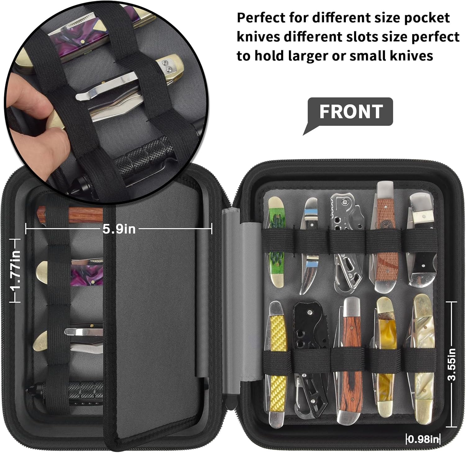 ANKHOH 4-Layer Knife Display Case for 24 Folding Knives