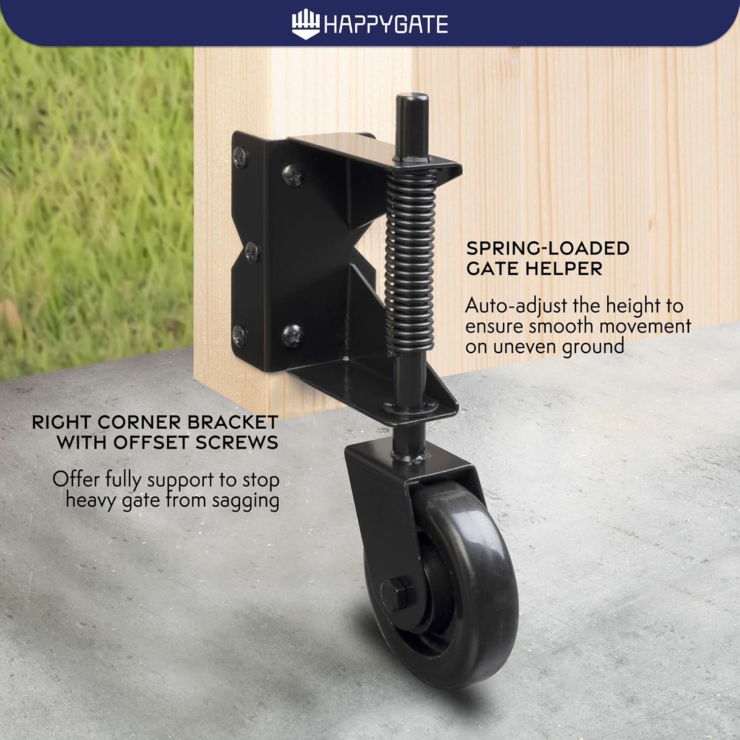 4-Inch 360-Degree Gate Caster Heavy Duty Black