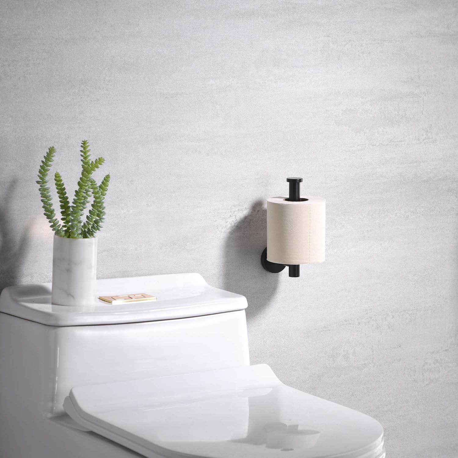 Rainovo Toilet Paper Holder Matte Black Rustproof