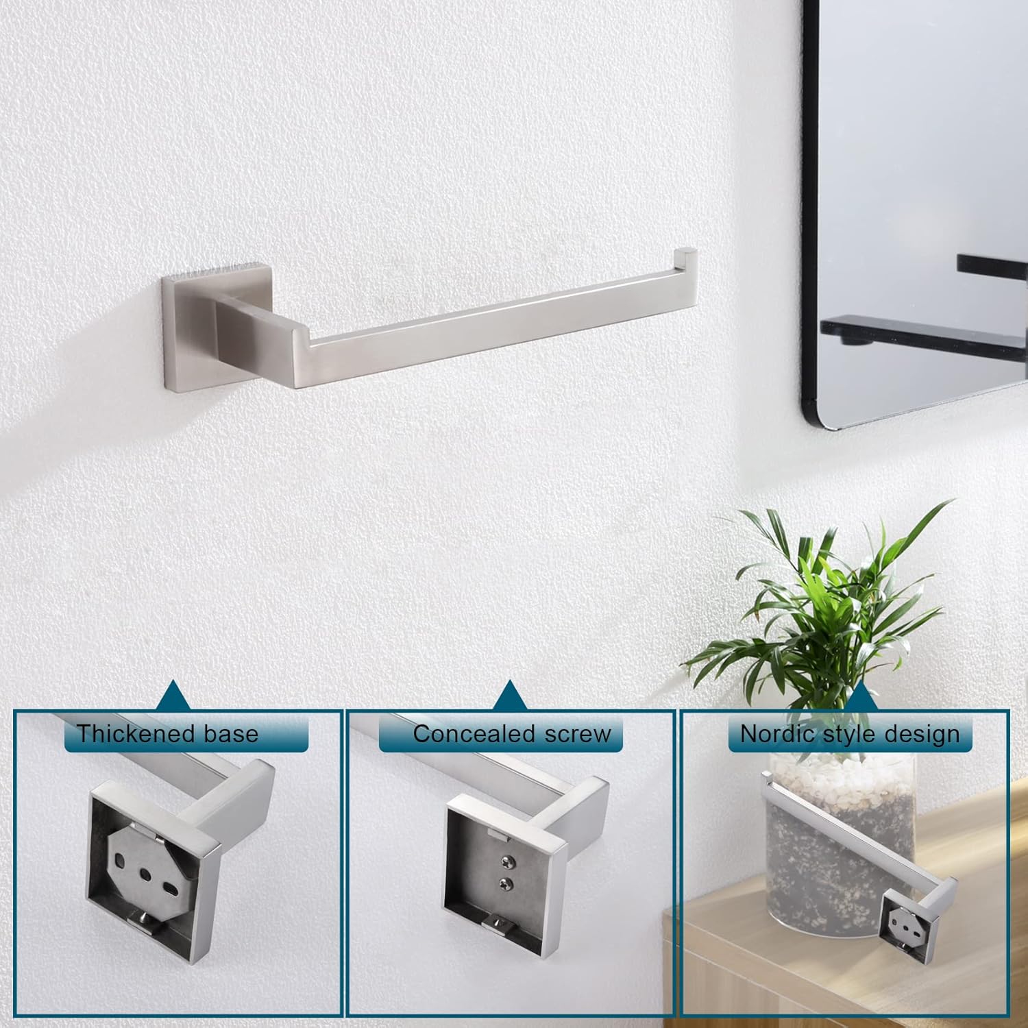KOKOSIRI 3-Tier Towel Shelf Brushed Nickel