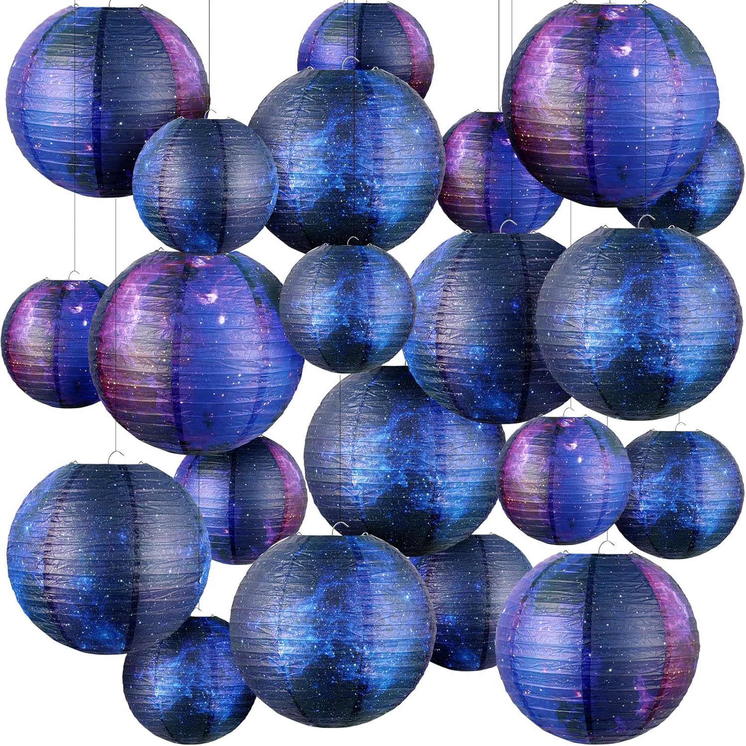 Hortsun Galaxy Print Paper Lanterns 20 Pack