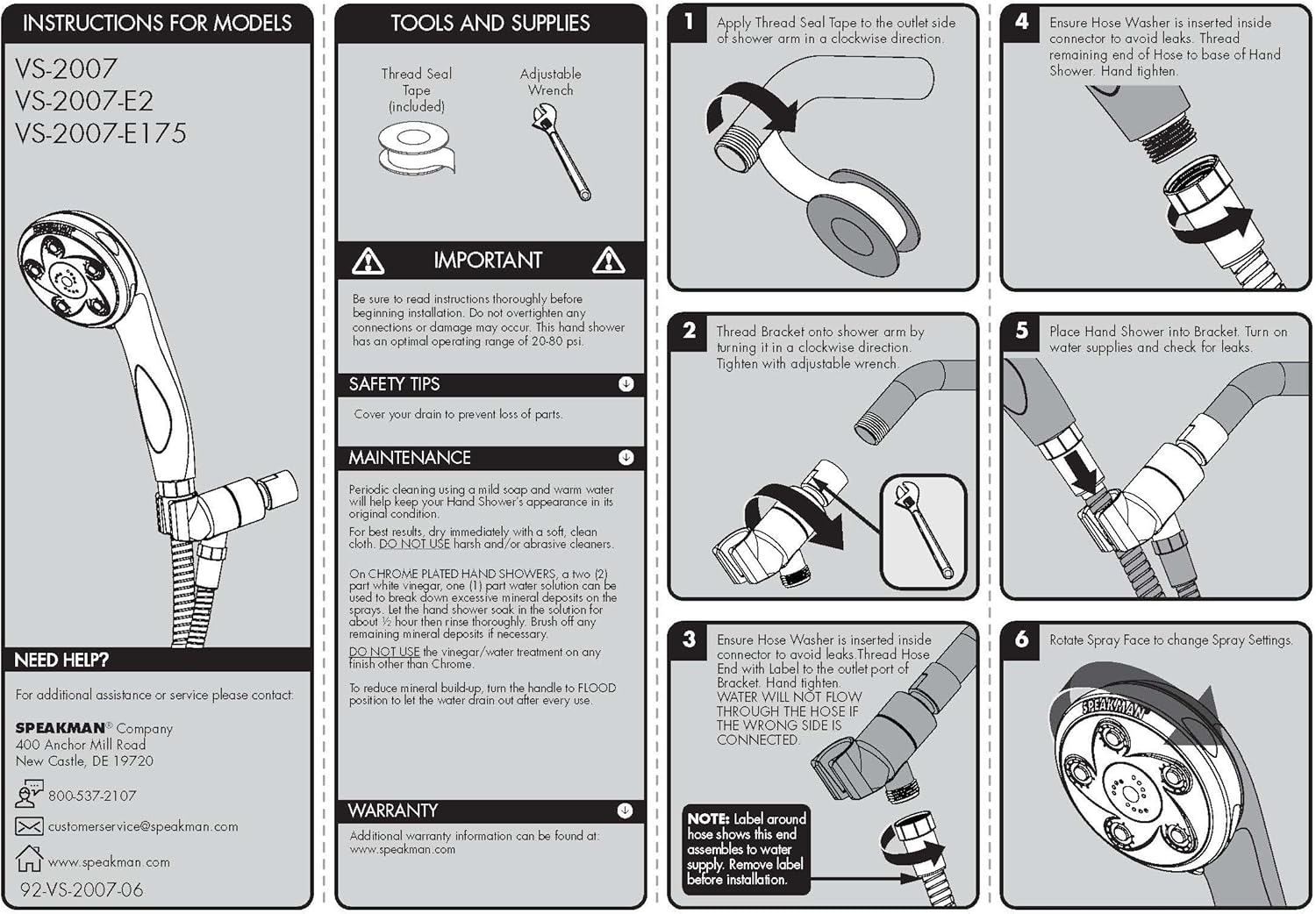 Experience Unmatched Performance with Speakman VS-2007 Napa Anystream Adjustable Shower Head